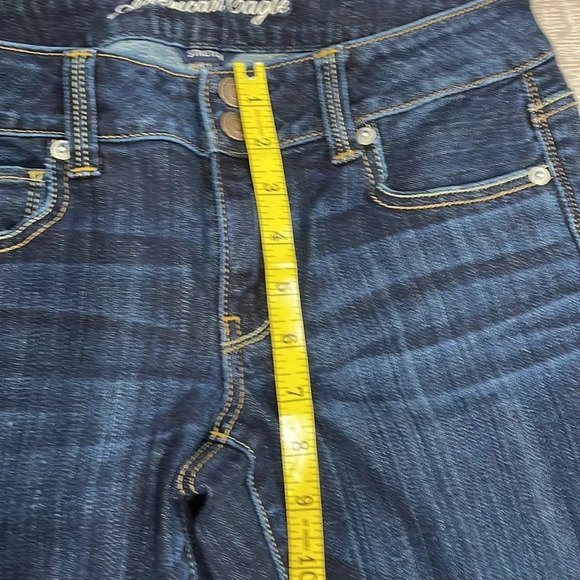 American Eagle Stretch Artist Crop Dark Wash Denim Jeans 6 - Picture 9 of 15